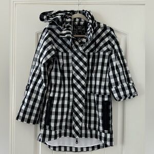 Women’s ANORAK Jacket in Black & White, Utility/Rain Jacket, size Small, NWOT